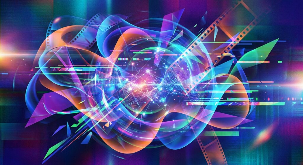 Create an abstract image for a plugin called "VideoEditor". no text on the image